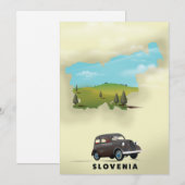 Slovénie Carte illustrée affiche de voyage (Devant / Derrière)