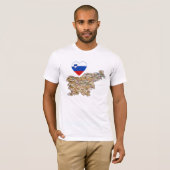 Slovénie - Coeur du drapeau et carte T-shirt (Devant entier)