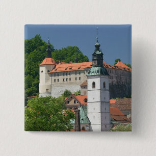 SLOVENIË, GORENJSKA, Skofja Loka: Kerk van St. Vierkante Button 5,1 Cm