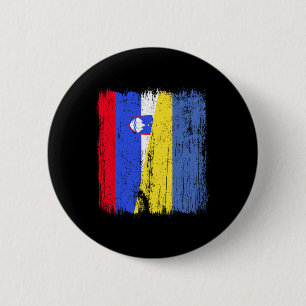 Slovenië Oekraïne Halve Vlag Sloveens Oekraïense E Ronde Button 5,7 Cm