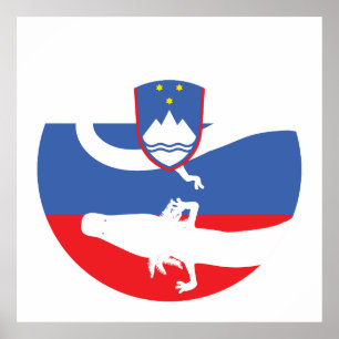Slovenië OLM Sloveense nationale dierenvlag Poster
