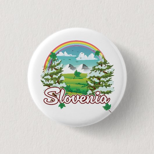 Slovenië Reizen logo Ronde Button 3,2 Cm (Voorkant)