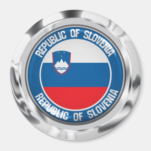 Slovenië Round Emblem Magneet (Voorkant)