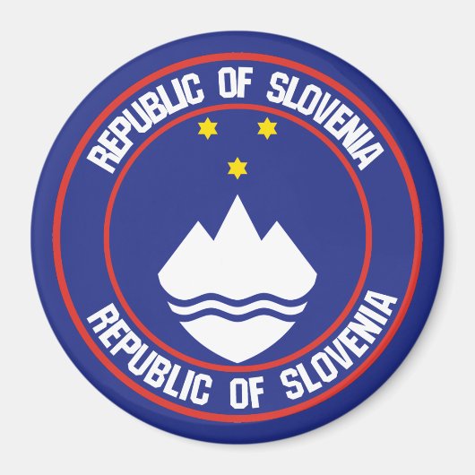 Slovenië Round Emblem Magneet (Voorkant)