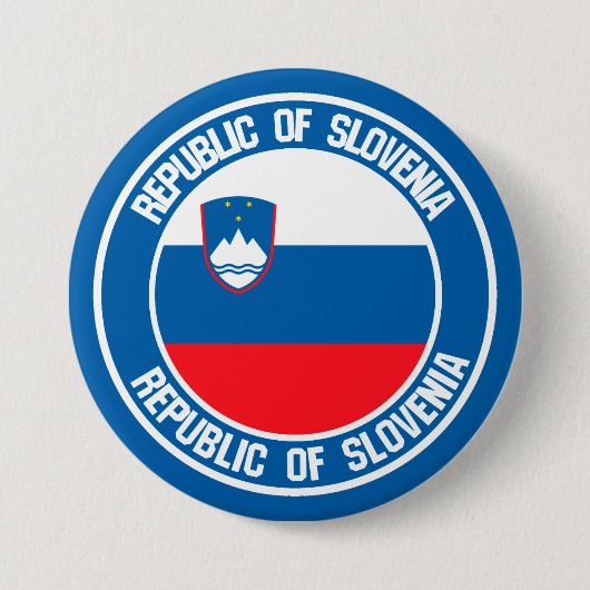 Slovenië Round Emblem Ronde Button 7,6 Cm (Voorkant)