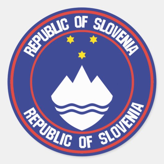 Slovenië Round Emblem Ronde Sticker (Voorkant)