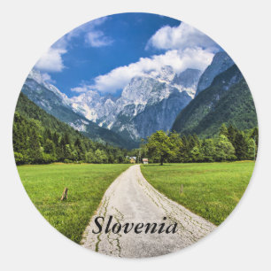 Slovenië, schilderachtig foto met Alpen Ronde Sticker