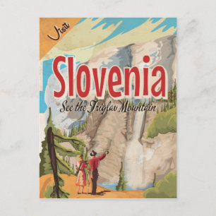 Slovenië Vintage Travel Poster Briefkaart