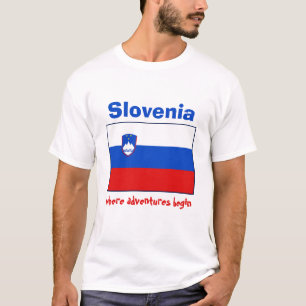 Slovenië vlag + kaart + tekst T-shirt