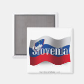 Slovenië zwaaien met vlag magneet (Voorkant / Achterkant)