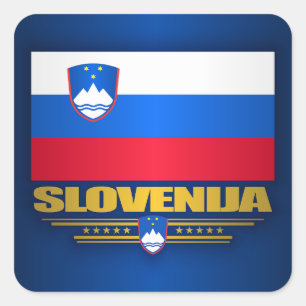 Slovenija (Slovenië) Vlag Vierkante Sticker