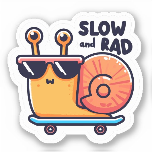 Slow and Rad Sticker (Voorkant)