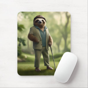 "Slow and Steady: een luiaard gekleed voor golf Muismat