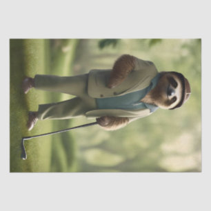 "Slow and Steady: een luiaard gekleed voor golf Tissuepapier