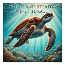 Slow and Steady Print, Waarde Poster Papier (Matte