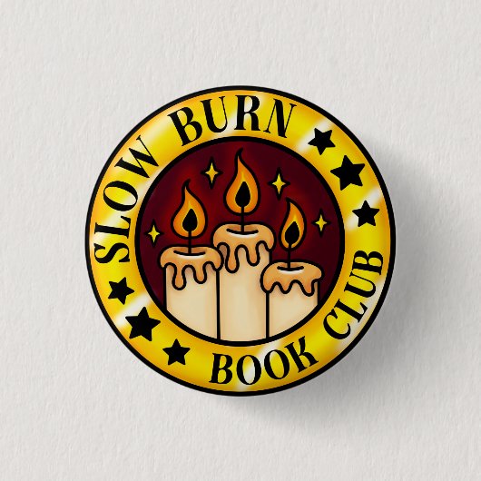 Slow Burn Book Club Badge Ronde Button 3,2 Cm (Voorkant)