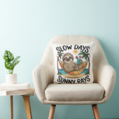 Slow Days Sunny Vibes Sloth Hammock Trop Kussen (Stoel)