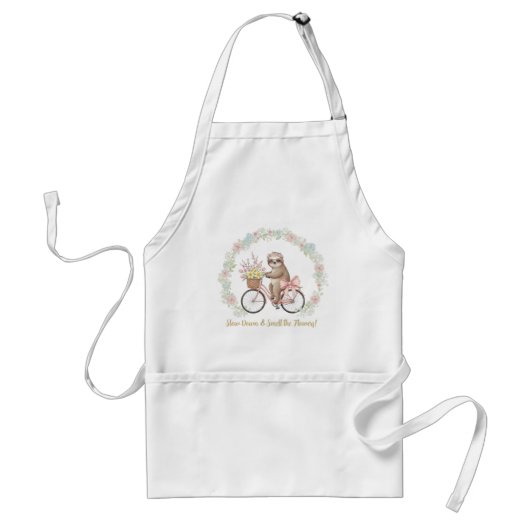 Slow Down & Cook Cute Sloth Kitchen Apron Standaard Schort (Voorkant)