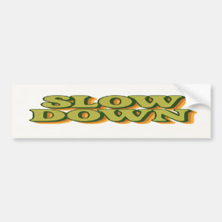 Slow Down Retro 70s Avocado Groen en Verbrand Sina Bumpersticker