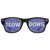 SLOW DOWN retro Shades / Fun Party Sunbribril Retro Zonnebril (Voorkant)