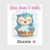 Slow Down & Smile - Sticker de hibou (Feuille)