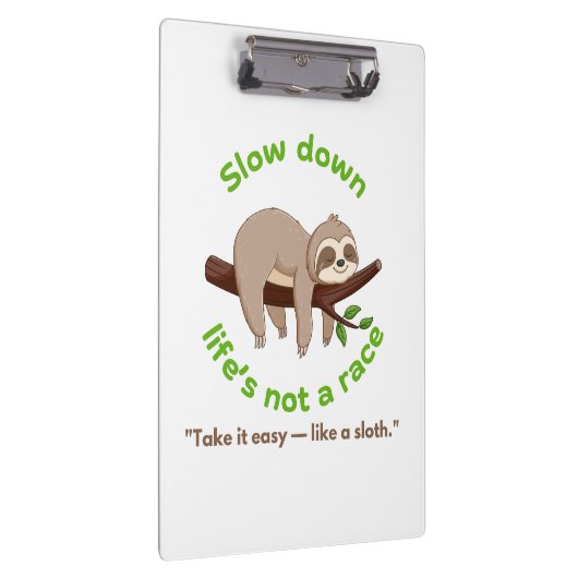 Slow Down – traag grafisch T-shirt en cadeau Klembord (Rechts)