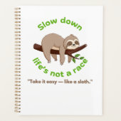 Slow Down – traag grafisch T-shirt en cadeau Planner (Voorkant)