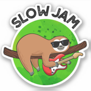 Slow Jam Funny Music Animal Pun Sticker
