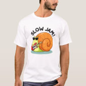 Slow Jam Funny Music Snail Pun T-shirt (Voorkant)