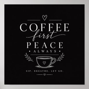 Slow Mornings Club Gezellige Esthetische Koffie On Poster