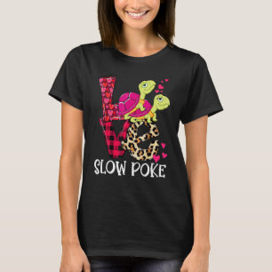 Slow Poke Funny Turtle koppel in liefde Valentijns T-shirt