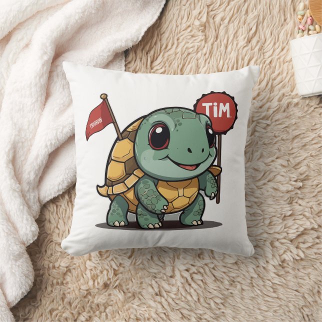 Slow Progress Is Still Progress – Cute Kawaii Turt Kussen (Deken)