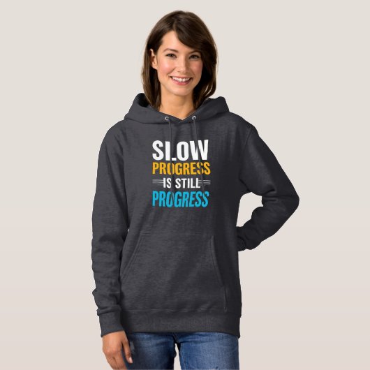 Slow Progress Is Still Progress – Winter Motivatio Hoodie (Voorkant volledig)
