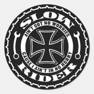 Slow Rider Ronde Sticker