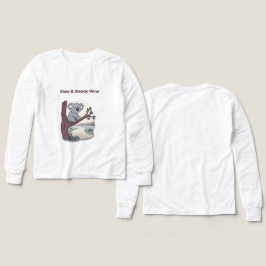 **"Slow & Steady Wins – Motivational Cute Koala "* (Motif Recto et Verso)