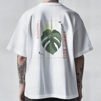 Slow Summer Monstera Specimen T-shirt