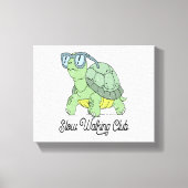 Slow Walking Club Schattige Funny Turtle Canvas Afdruk (Voorkant)