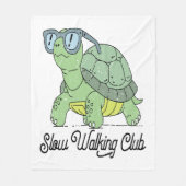 Slow Walking Club Schattige Funny Turtle Fleece Deken (Voorkant)