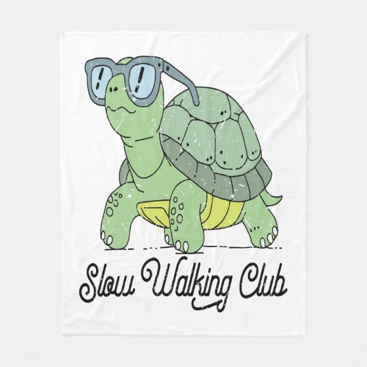 Slow Walking Club Schattige Funny Turtle Fleece Deken (Voorkant)