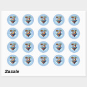 Slow WiFi Zone - Funny Pixel Art Sloth Vakantie Ronde Sticker (Vel)