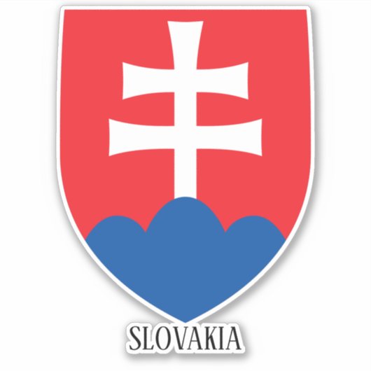Slowaakse nationale wapenschild sticker (Voorkant)