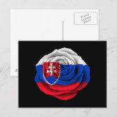 Slowaakse Roos vlag op zwart Briefkaart (Voorkant / Achterkant)
