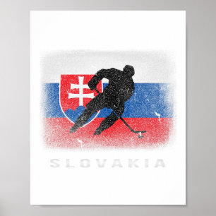 Slowaakse vlag Ice Hockey Poster