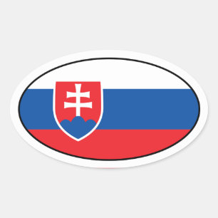 Slowaakse vlag Oval Sticker
