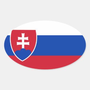 Slowaakse vlag ovale sticker