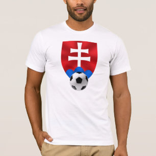 Slowaakse voetbalembleem voor Slowakije over de he T-shirt