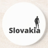 Slowaakse voetbalspeler die stip als bal gebruikt zandsteen onderzetter (Voorkant)