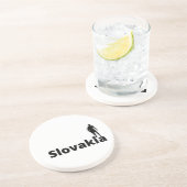 Slowaakse voetbalspeler die stip als bal gebruikt zandsteen onderzetter (Zijkant)