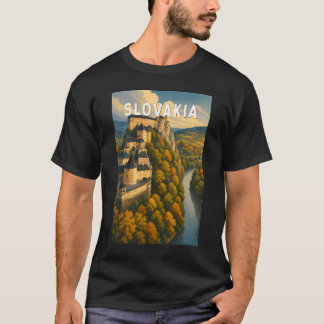 Slowakije Illustratie Reis Kunst Vintage T-shirt