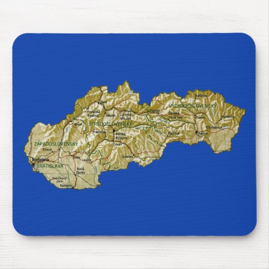 Slowakije Map Mousepad Muismat (Voorkant)